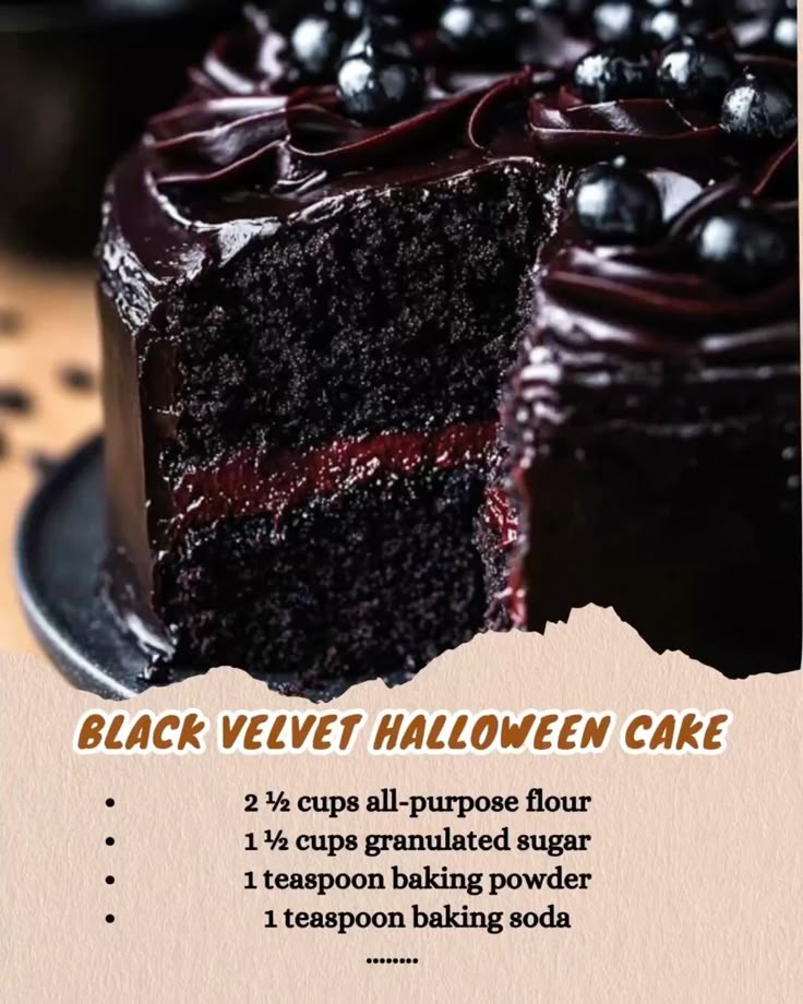 Black Velvet Halloween Cake